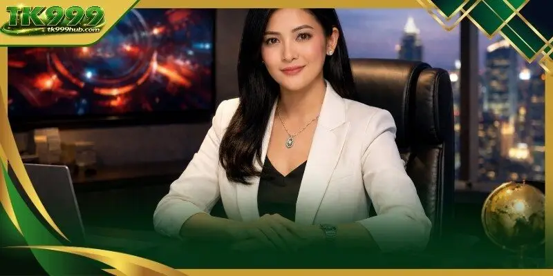A professional portrait of CEO TK999 Zephaniah Vespera in her Manila office