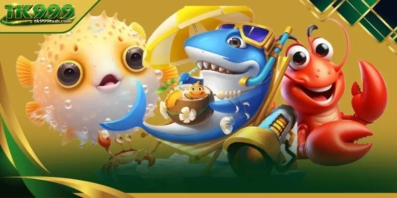 A Fishing Games sleek silver cannon targeting a school of glowing jellyfish