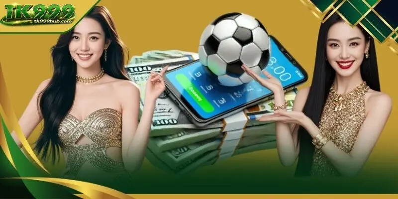 A hand holding a smartphone with a live Sportbooks interface
